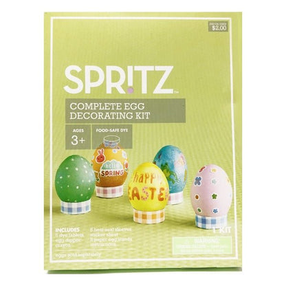 Spritz Complete Egg Decorating Kit (18-Piece Kit) Includes Stickers and Food-Safe Dye Tablets - DollarFanatic.com