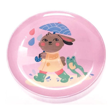 Spritz Melamine Round Dinner Plate - Pink/Bunny (1 count) - DollarFanatic.com