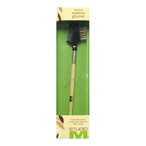Studio M Bamboo Eyebrow Groomer Brush/Comb Combo (6.5