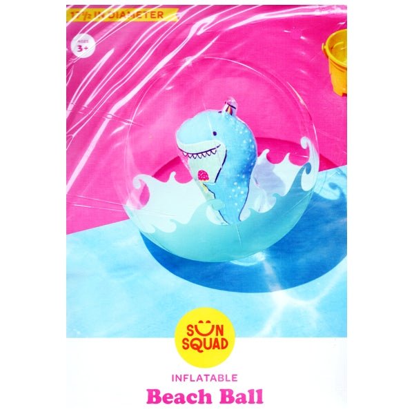Sun Squad Blue Shark Clear Beach Ball (Inflates to 17.5