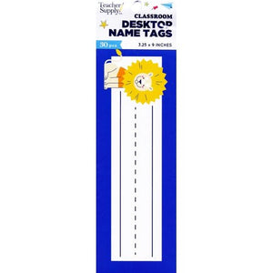 Teacher Supply Co. Classroom Desktop Name Tags - Animals (30 Pack) Large Size 3.25" x 9" - DollarFanatic.com
