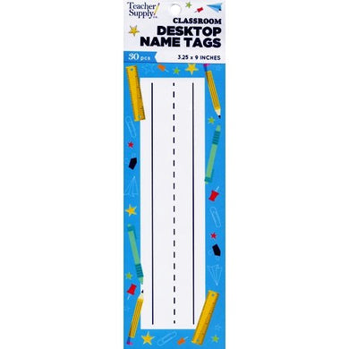 Teacher Supply Co. Classroom Desktop Name Tags - School Supplies (30 Pack) Large Size 3.25