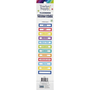 Teacher Supply Co. Classroom Specials & Subjects Header Cards (12 Pack) - DollarFanatic.com