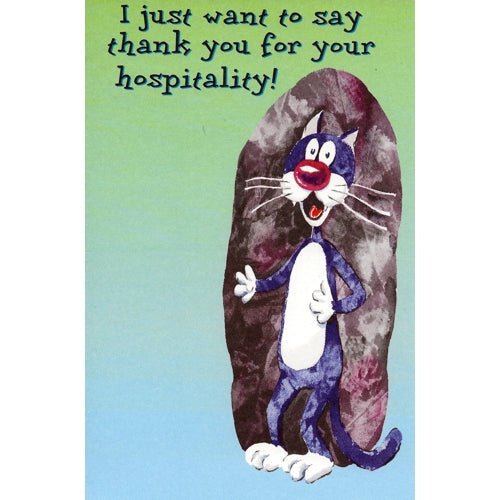 Thank You Greeting Card with Envelope (I just want to say thank you for your hospitality!) - DollarFanatic.com