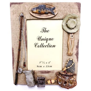 The Unique Collection Fishing Theme Photo Frame (Holds 3.5