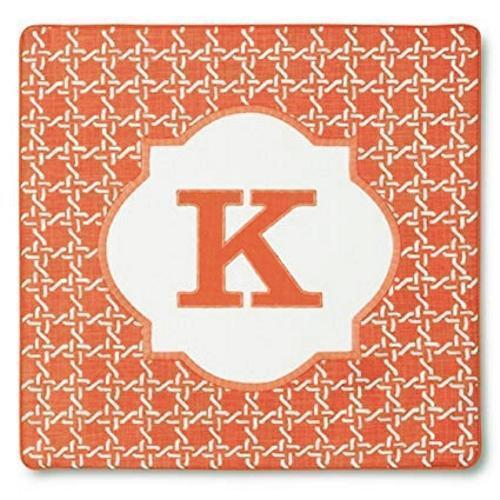 Threshold Letter K Monogram Coral Pillow Cover (18