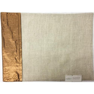 Threshold Natural Cloth Linen Metallic Copper Border Accent Place Mat - 14"x 19" (1 Count) - DollarFanatic.com