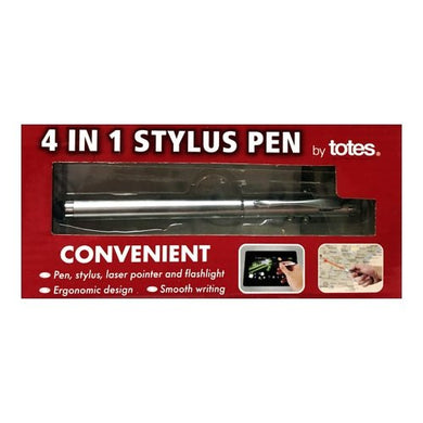 Totes 4-in-1 Stylus/Pen/Flashlight/Laser Pointer (Silver) - DollarFanatic.com