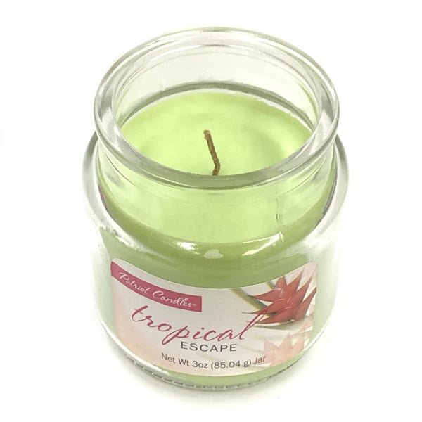 Tropical Escape Scented Candle Glass Jar - Chartreuse Green (Net wt. 3 oz.) - DollarFanatic.com