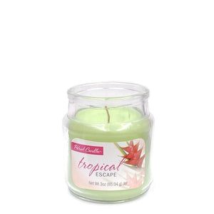 Tropical Escape Scented Candle Glass Jar - Chartreuse Green (Net wt. 3 oz.) - DollarFanatic.com