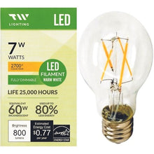 TW Lighting 7 Watt Dimmable LED Filament Light Bulb - Warm White (60W Equiv.) - DollarFanatic.com