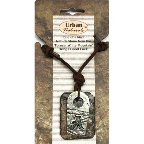 Urban Naturals Metal & Nature Stone Monogram Letter Necklace (Select Letter) - DollarFanatic.com