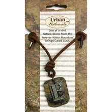 Urban Naturals Metal & Nature Stone Monogram Letter Necklace (Select Letter) - DollarFanatic.com