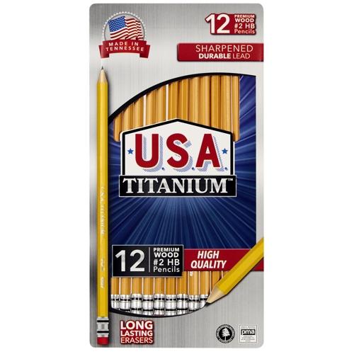 USA Titanium Premium Wood #2 HB Pencils (12 Pack) - DollarFanatic.com