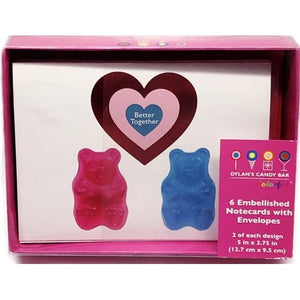 Valentine Embellished Heart Note Cards w/Envelopes (6 Pack) - DollarFanatic.com