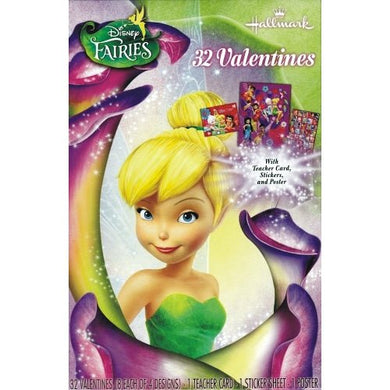 Valentine's Fairies/TinkerBell Cards with Stickers & Poster (32 Cards + 1 Teacher Card + 1 Sticker Sheet + 1 Poster) - DollarFanatic.com