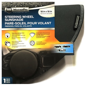 WeatherPro Steering Wheel Sunshade Cover (18" x 18") Universal Design - DollarFanatic.com