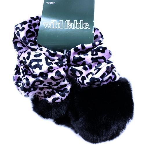 Wild Fable Jumbo Furry/Leopard Print Twister Scrunchie - Lavender/Black (1 Pack) - DollarFanatic.com