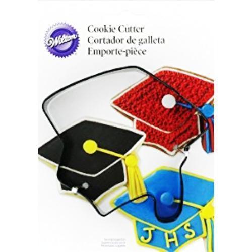 Wilton Graduation Cap Shaped Cookie Cutter (Black Premium Coated Metal) Includes Cookie Recipe - DollarFanatic.com